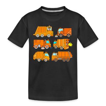 Müllmann véhicules de ramassage des ordures enfants - T-shirt bio Premium Enfant - noir - Devant