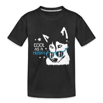 Husky - Kinder Premium Bio T-Shirt - Schwarz - Vorne