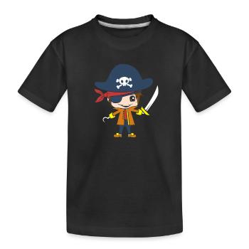 Pirat - Kinder Premium Bio T-Shirt - Schwarz - Vorne