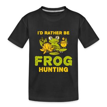 Grenouille chasse grenouille - T-shirt bio Premium Enfant - noir - Devant