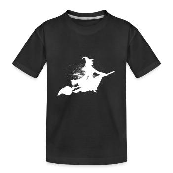 Halloween Fastnacht Hexe Altweiber Geschenk - Kinder Premium Bio T-Shirt - Schwarz - Vorne