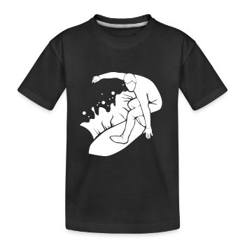 Surfer Surfen - Kinder Premium Bio T-Shirt - Schwarz - Vorne