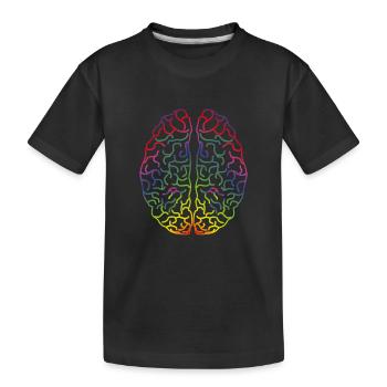 Cerveau coloré - T-shirt bio Premium Enfant - noir - Devant