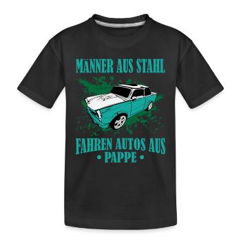 RDA Trabi hommes en acier, conduire des voitures en carton - T-shirt bio Premium Enfant - noir - Devant
