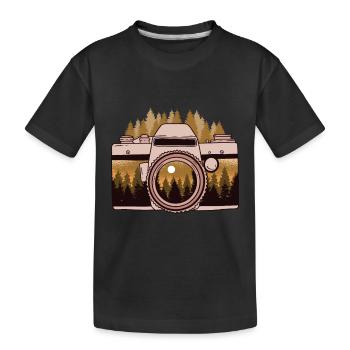 Camera Photographer Photography Photo - Kids' Premium Organic T-Shirt - black - Front