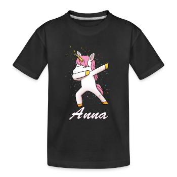 Anna Einhorn prénom fille - T-shirt bio Premium Enfant - noir - Devant
