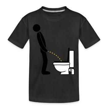 WC logo im stehen pinkeln pissen klo toilette erle - Kinder Premium Bio T-Shirt - Schwarz - Vorne