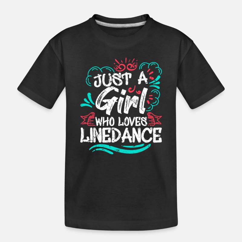Linedance Geschenk - Kinder Premium Bio T-Shirt - Schwarz