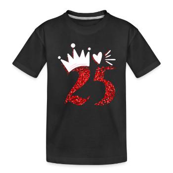 25th birthday ladies 25 years princess queen - Kids' Premium Organic T-Shirt - black - Front