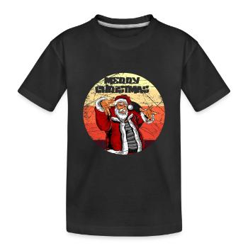 Merry Christmas Hiphop Santa Rap Xmas Vintage - Kinder Premium Bio T-Shirt - Schwarz - Vorne