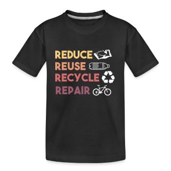 Recyceln Umweltschutz Gegen Plastik - Kinder Premium Bio T-Shirt - Schwarz - Vorne