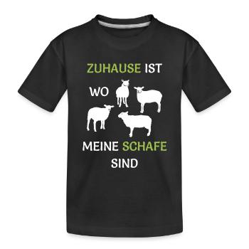 Zuhause ist wo meine Schafe sind Bauern Schäferei - Kinder Premium Bio T-Shirt - Schwarz - Vorne