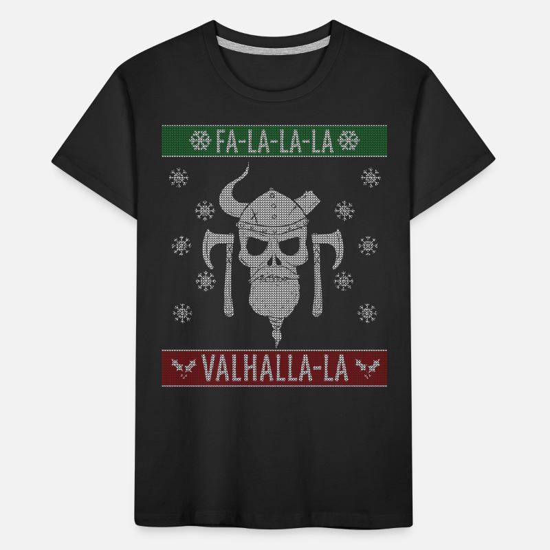 Pull de Noël laid Viking Valhalla Noël T-shirt bio Premium Enfant