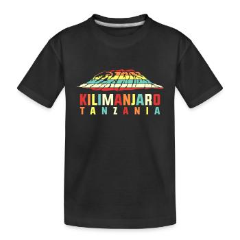 Kilimanjaro Wanderung Tansania Berg Wandern - Kinder Premium Bio T-Shirt - Schwarz - Vorne