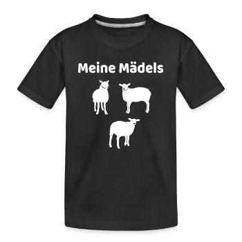 Meine Mädels mit Schafen Schäfer Geschenk - Kinder Premium Bio T-Shirt - Schwarz - Vorne