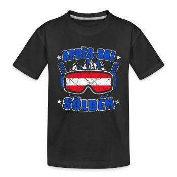 Sölden Österreich Skiurlaub - Kinder Premium Bio T-Shirt - Schwarz - Vorne