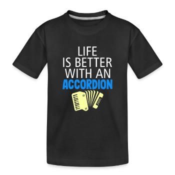 Akkordeon - Kinder Premium Bio T-Shirt - Schwarz - Vorne
