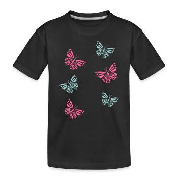 Papillons papillons - T-shirt bio Premium Enfant - noir - Devant