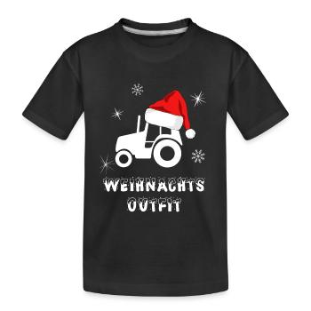 Weihnachten Landwirte Bauern Weihnachts Outfit - Kinder Premium Bio T-Shirt - Schwarz - Vorne