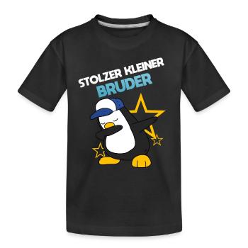 Stolzer Kleiner Bruder - Kinder Premium Bio T-Shirt - Schwarz - Vorne