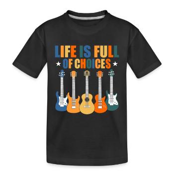 Guitar Player Guitarist - Kinder Premium Bio T-Shirt - Schwarz - Vorne