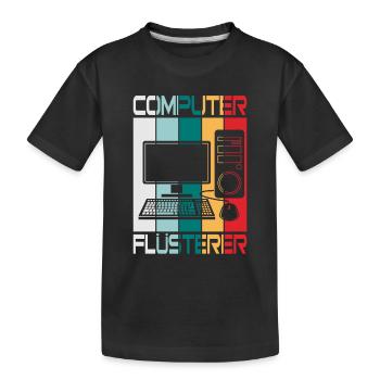 Ordinateur chuchoteur - T-shirt bio Premium Enfant - noir - Devant