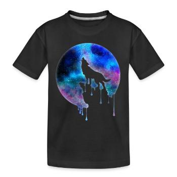 Howling Wolf pleine lune galaxie univers cadeau - T-shirt bio Premium Enfant - noir - Devant
