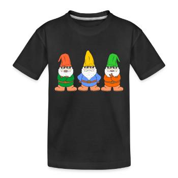Wichtel Zwerge - Kinder Premium Bio T-Shirt - Schwarz - Vorne