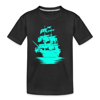 Sailing Ship Seafaring Fantasy Maritime Dinghy - Kids' Premium Organic T-Shirt - black - Front