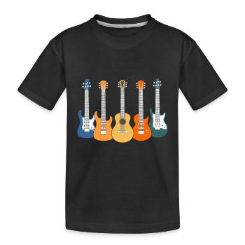 Gitarren - Kinder Premium Bio T-Shirt - Schwarz - Vorne