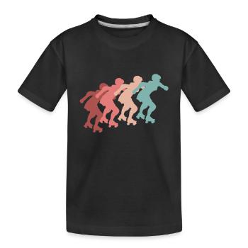 Roller Skater Rollerskater Skates Girl Inlineskate - Kinder Premium Bio T-Shirt - Schwarz - Vorne