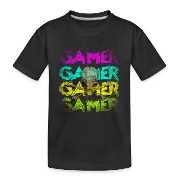 Gamer - Kinder Premium Bio T-Shirt - Schwarz - Vorne