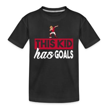 Football football enfant tamponner tamponner joueur de football garçon - T-shirt bio Premium Enfant - noir - Devant