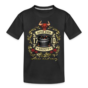 Grill-T-Shirt Dutch Oven Society - Kinder Premium Bio T-Shirt - Schwarz - Vorne