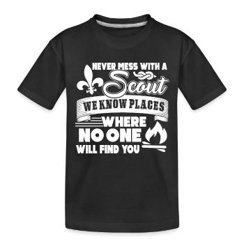 Scouting Never Mess With A Scout - Kids' Premium Organic T-Shirt - black - Front