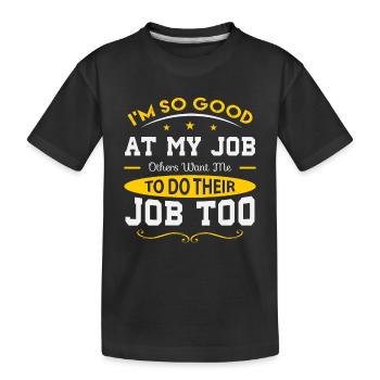 job - Kids' Premium Organic T-Shirt - black - Front