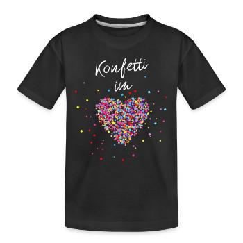 Konfetti im Herzen - Kinder Premium Bio T-Shirt - Schwarz - Vorne