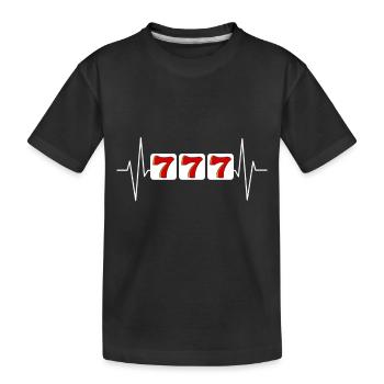 Heartbeat casino gambling slot machine Spielo - Kids' Premium Organic T-Shirt - black - Front