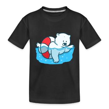 Ours polaire Changement climatique Climat Pôle Nord Arctique mondial - T-shirt bio Premium Enfant - noir - Devant