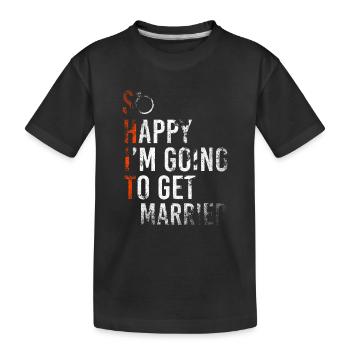 Fête de célibataire se marier heureux - T-shirt bio Premium Enfant - noir - Devant