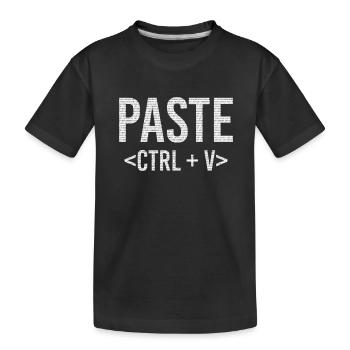 Copy And Paste IT Informatik STRG + V - Kids' Premium Organic T-Shirt - black - Front