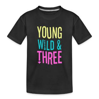 3 ans et 3ème cadeau d'anniversaire - T-shirt bio Premium Enfant - noir - Devant