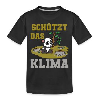 Panda Bear Wildlife Ecology Climate Change Climate Co2 - Kids' Premium Organic T-Shirt - black - Front