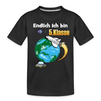 5.Klasse Gymnasium Realschule Schulwechsel - Kinder Premium Bio T-Shirt - Schwarz - Vorne