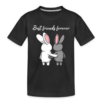 Best Friends Forever rabbit partner - Kids' Premium Organic T-Shirt - black - Front
