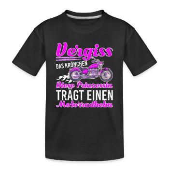 Diese Prinzessin Trägt Einen Motorradhelm Bikerin - Kinder Premium Bio T-Shirt - Schwarz - Vorne