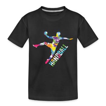 Handball jump - Kids' Premium Organic T-Shirt - black - Front