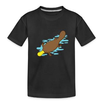 Ornithorynque dans l'eau - T-shirt bio Premium Enfant - noir - Devant