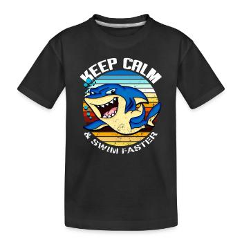 requin - T-shirt bio Premium Enfant - noir - Devant