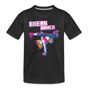 Breakdancing Unicorn Breakdance Breakdancerin - Kinder Premium Bio T-Shirt - Schwarz - Vorne